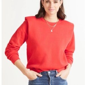 Sundry Padded Shoulder Crew Neck Sweatshirt